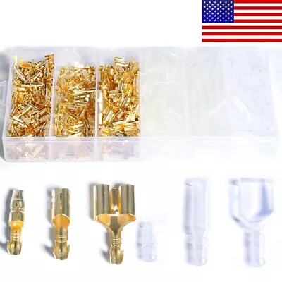 380PCS Motorcycle Brass Male & Female Bullet Terminal Electrical Wire Connectors • $12.49