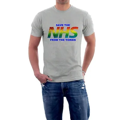 SAVE THE NHS T-Shirt FROM / F**K THE TORIES Rainbow Conservatives CHARITY  Tee • £14
