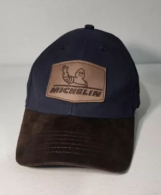 Michelin Man Tires Racing Leather Brown Hat Cap Adult Mens Strapback Quake City  • $13.59