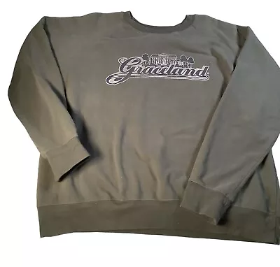 Graceland Sweatshirt Adult Large Gray Green Elvis Presley Graceland Graphic • $18