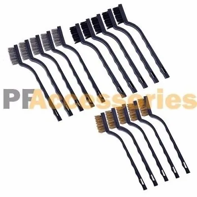 15 Pcs Mini Stainless Steel Brass Nylon Wire Brush Set Cleaning Detailing Polish • $12.50