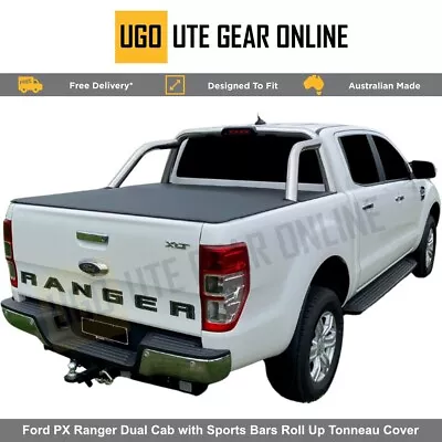 Roll Up Tonneau Cover For Ford PX Ranger Dual Cab W/Sports Bars Nov 11-June 22 • $282.45