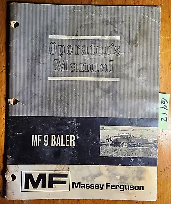 Massey Ferguson MF 9 Baler Owner's Operator's Manual 690 691 M4 9/72 • $20