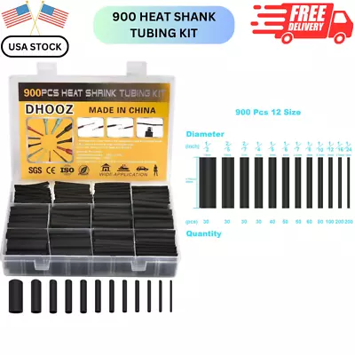 900Pcs Wire Heat Shrink Tubing Kit Dual Wall Adhesive Marine Tube ElectricalWire • $9.89