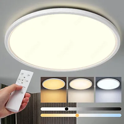 LED Ceiling Lights Round Panel Down Light Kitchen Living Room Wall Lamp Dimmable • £12.29