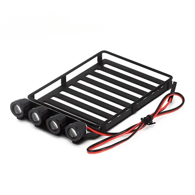 INJORA Roof Rack Luggage Carrier W/ Spotlights For Axial SCX24 Jeep Wrangler JLU • $19.92