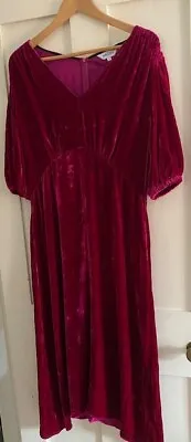 £80 • Buy Brora Raspberry Pink Velvet Dress - UK14