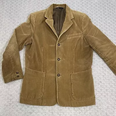 Abercrombie & Fitch Corduroy Blazer Coat Size S Men's Beige 100% Cotton • $27.99