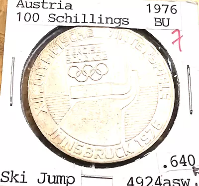 $19 • Buy .640 Silver 1976 Austria 100 Schilling Innsbruck Olympics Ski Jump