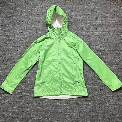 Patagonia Jacket Women Medium Green Rain Windbreaker Packable Hike Outdoor Hood • $38.79