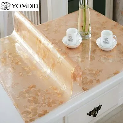 Flower Dot Soft Glass Tablecloth Color PVC Crystal Plate Dining Table Pad 1mm • $130.27