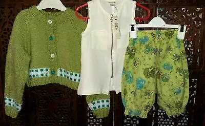 £12.99 • Buy Girl 3 Years * MARESE SHORTS, RIVER ISLAND TOP & HAND KNIT CARDI *