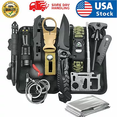 Tactical Outdoor Camping Survival Gear Kit Hunting Emergency SOS EDC Tools Box • $19.99