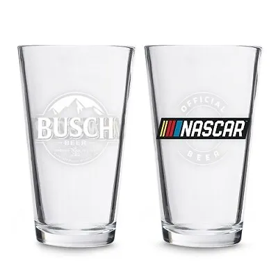 Busch LIGHT Nascar Beer Pint Glass Set | Set Of 2 • $24.95