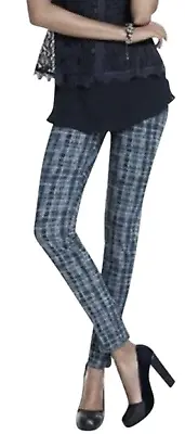 Cabi Grid Skinny Jeans Women's Size 6 Stretch Tie Dye Grey & Blue Style 3047 • $18