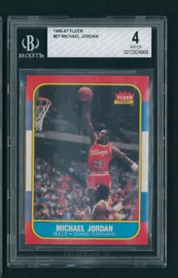 1986-87 Fleer Michael Jordan ROOKIE RC #57 BGS 4 VG-EX GOAT ICONIC CARD • $2799.99