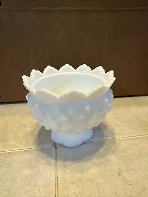 Fenton White Milk Glass Hobnail Round Trinket Dish • $7.77