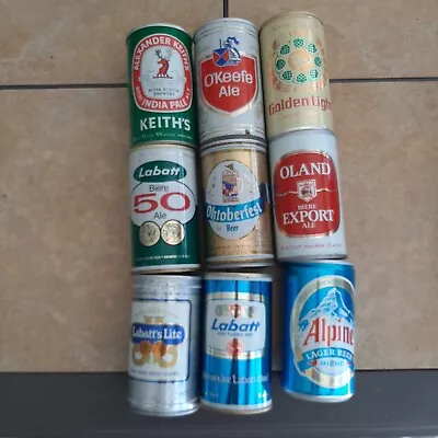  Lot Of 9 Canadian Empty Pull Tab Beer CansLabattO'KeefeAlpineOlond • $6