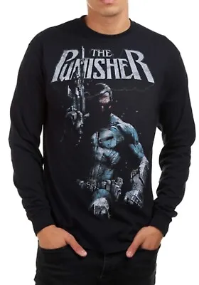 Official Marvel Mens Punisher Rifle Long Sleeve T-shirt Black S - XL New A9 • £14.99