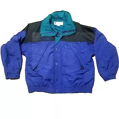 Columbia Soft Shell Coat Zip Up Hooded Ski Jacket Mens Size Large Vintage Retro • $27.75