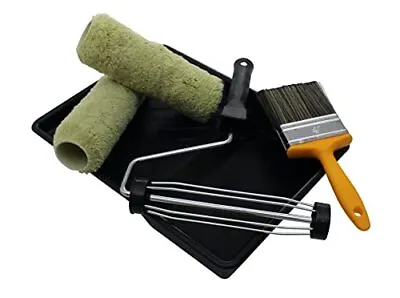 5 Piece Twin Masonry Paint Roller Frame 4  Brush And Tray Set Paint Roller Set • £12.33