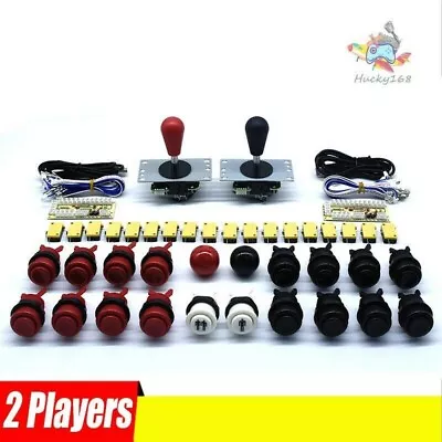 2 Players Arcade Buttons And Joystick HAPP Kit Controller USB Encoder MAME DIY • $64.99