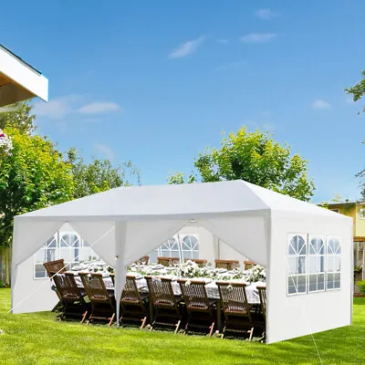 3x6M Heavy Duty Gazebo Marquee Canopy Garden Patio Party Tent 6 Removable Walls • £72.99