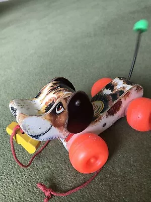 £6 • Buy Vintage Fisher Price LITTLE SNOOPY Wood Wooden Pull Along Dog - 693 - 1965