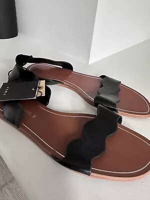 Zara Black Flat Slider Sandals Size 36 UK 3 • £5