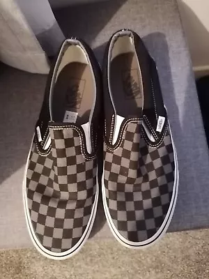 Vans Mens Classic Checkerboard Slip On Canvas Shoes UK 9. • £37