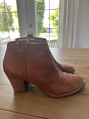 Madewell The Billie Leather Zip Up Boot Cognac; Size 8 • $9.99