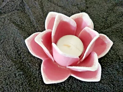 2007 Ceramic Flower With Tea Lights By AVON-(F3096151)-NEW IN BOX Pink/rose • $10