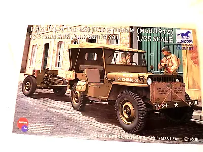 1/35 Bronco Models Willys MB 1/4 Ton Jeep W/ 37mm Anti Tank Gun # 35107 • $43.95