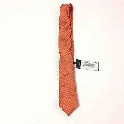 Pal Zileri E10 Mens Tie 100% Silk Striped Burnt Orange Work One Size UNI New • $27.29