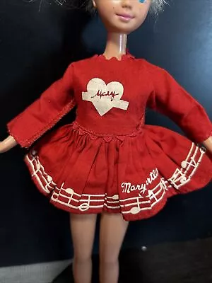 Vintage 1950s Ideal Mary Hartline Red DOLL DRESS Original Fits Small 8  Doll • $5.50