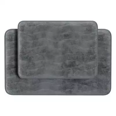 2 Piece Memory Foam Bath Mat Set - Platinum Gray • $27.92