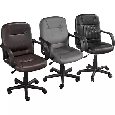 Mid Back Office Desk Chairs Executive Computer Chairs PU Leather Swivel Chairs • $47.99