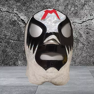 MIL MASCARAS Mask Wrestling Mexican Lycra & Vinyl  Color SILVER • $48