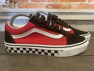 Vans Off The Wall V Logo Skate Shoes Red Black Checkered Women SZ 9/Men SZ 7.5 • £33.67