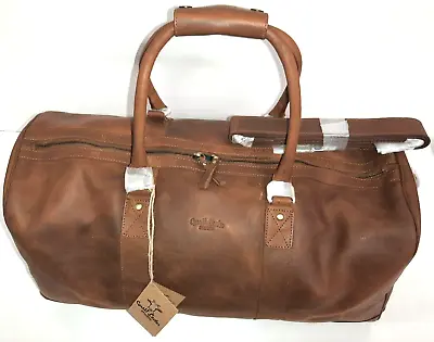 Premium Leather Duffle Travel Carry-On Bag - Dark Brown - Gusti Leder Studio • $75