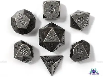 Antique Pewter | Distressed Metal Dice Set (7) | Dungeons And Dragons (DnD) • $20
