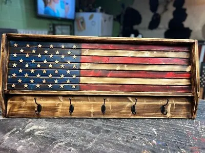 16 X 32  Inch Rustic American Wooden Flag. Key Holder 100% Designer Handmade • $142.20