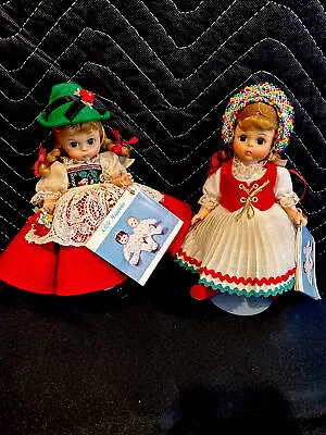 VINTAGE MADAME ALEXANDER:  SWITZERLAND  - And “HUNGARY” Vinyl Dolls 8in Tall • $22