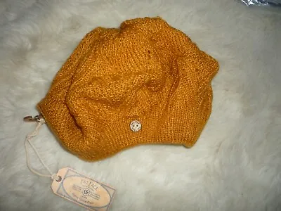 Fat Face Pointelle Knitted Beret Hat BNWT Mustard One Size • £22.50