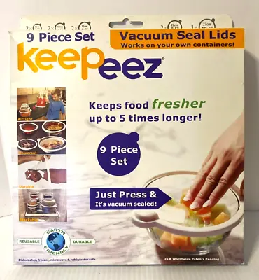$14 • Buy Keepeez Airtight Vacuum Seal Lids 9 Piece Set