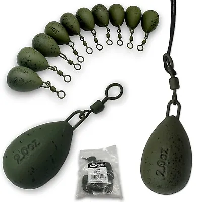 10 NGT Carp Fishing Leads Pear Weights 1.1 1.5 2 2.5 3oz Casting Weight • £10.99