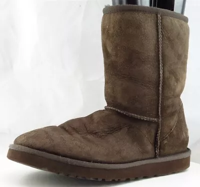 UGG Boot Sz 8 M Shearling Style Brown Leather Women • $19.50