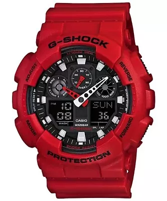 Casio G-shock Watch Mens Red Ga-100b-4adr  Ga100 Ga-100b 2-years Warranty • $135.85