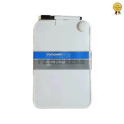 Magnetic A5 Memo Fridge Notice White Board Dry Wipe Free Marker & Pen Holder • £4.98