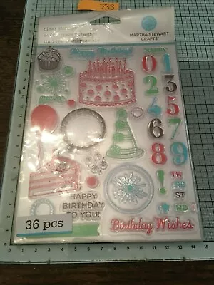 Martha Stewart Happy Birthday 36 Piece Stamp Set RefST733 • £7.99
